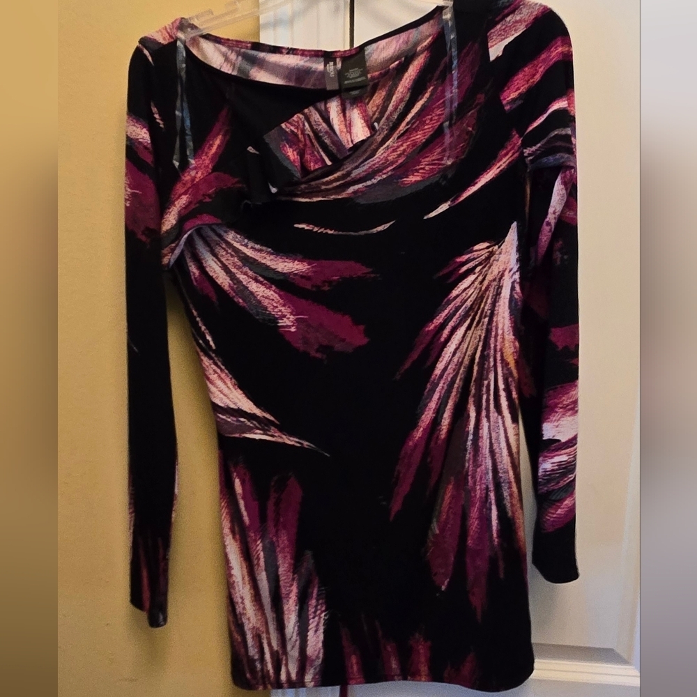 Bisou Bisou Black, Pink And Purple Tunic Top Or Mini Dress Y2k